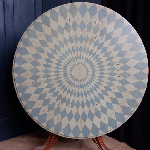 Antique Victorian Tilt Top ROUND Painted Harlequin Shabby Chic Bespoke Dining Table