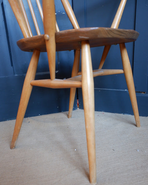 Vintage ERCOL Armchair Blonde Goldsmith Elm Wood Carver Hall Side Dining Chair