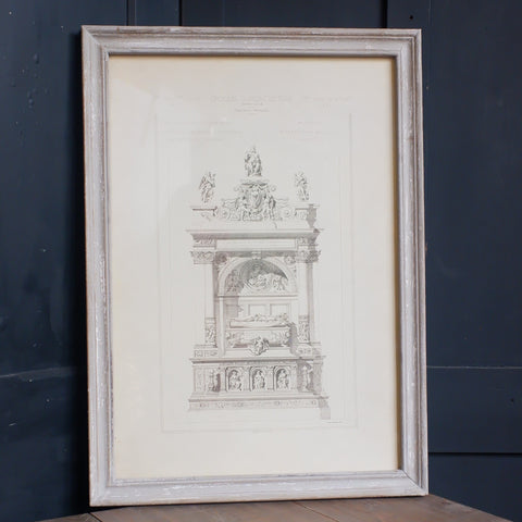 New Large Aged Ash Framed Print French Architecture Style 71x51cm