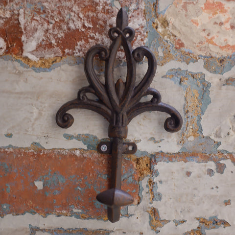 NEW French Vintage Scroll Shabby Chic Rustic Cast Iron Coat Hook
