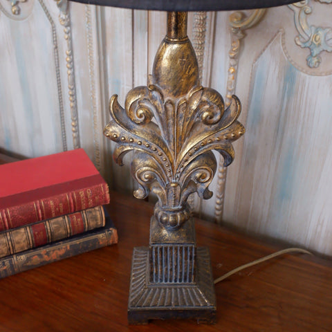 New Antique French Style Ornate Fleur De Lys Table Bedside Lamp