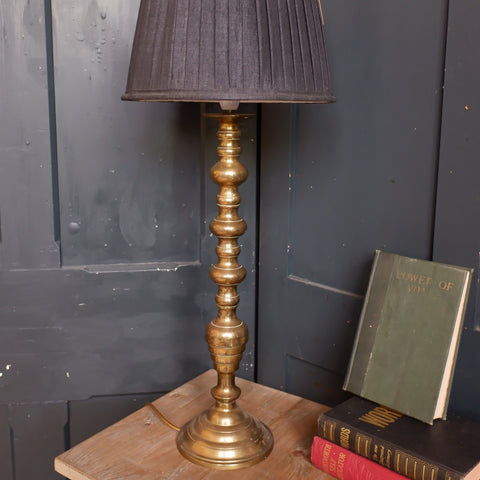 Vintage 1970's Bedside Table Lamp Ornate Solid Brass Metal Gold Colonial Style