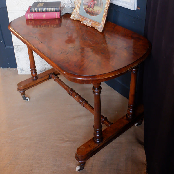 Antique Victorian WALNUT Library Serving Console Sofa Table Writing Office Desk