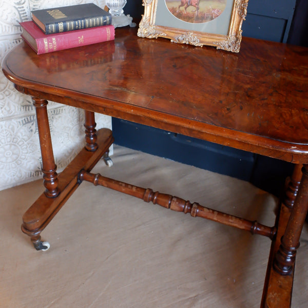 Antique Victorian WALNUT Library Serving Console Sofa Table Writing Office Desk