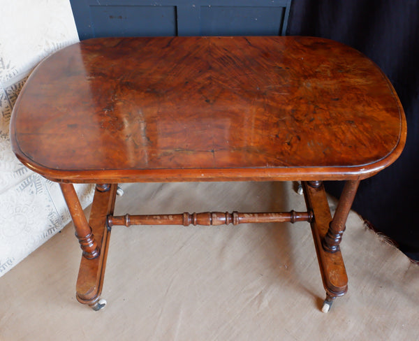 Antique Victorian WALNUT Library Serving Console Sofa Table Writing Office Desk