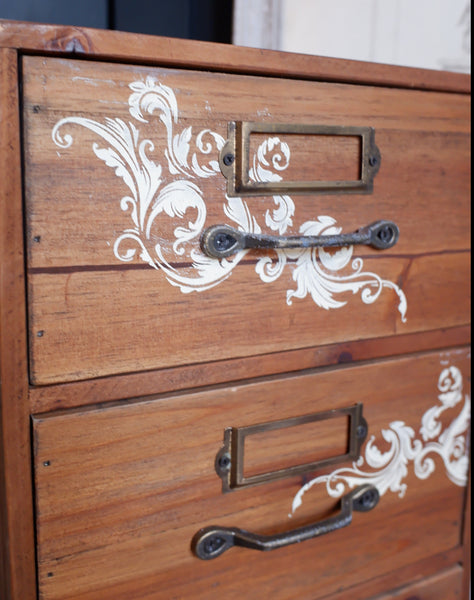 New Vintage Retro Industrial Multi Chest of 4 Drawers Wall Wood Craft Cabinet