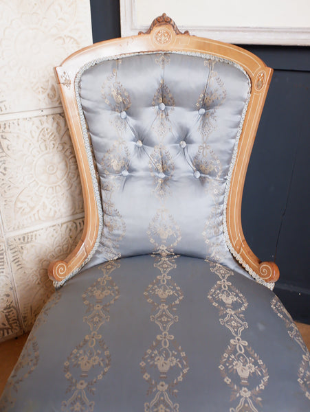 Pair of Antique Victorian WALNUT Inlaid His Armchair & Hers Ladies Nursing Chair