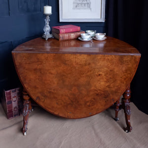 Antique Victorian WALNUT Drop Leaf Dining Sutherland Centre Side Table