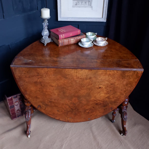 Antique Victorian WALNUT Drop Leaf Dining Sutherland Centre Side Table