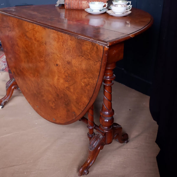 Antique Victorian WALNUT Drop Leaf Dining Sutherland Centre Side Table