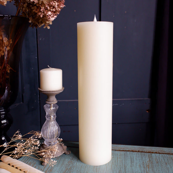 New Large LED Pillar Flameless CANDLE Light 48x12cm