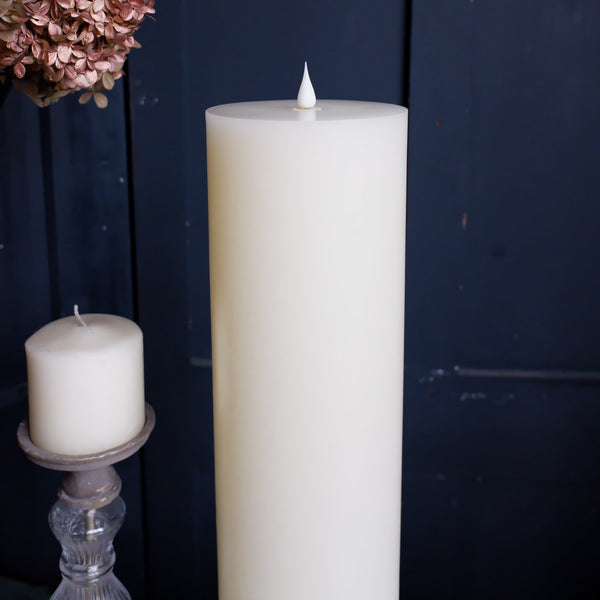 New Large LED Pillar Flameless CANDLE Light 48x12cm