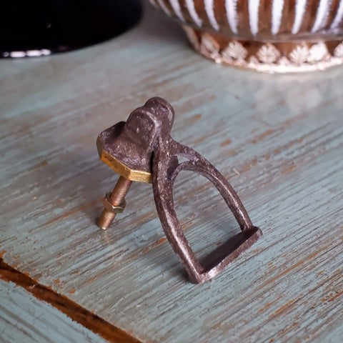 NEW French Vintage Horse STIRRUPS Shabby Chic Metal Door Drawer Knob Pull Handle