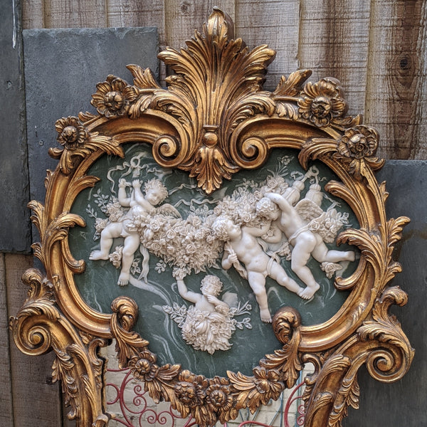 Gold Gilt French Louis Vintage Antique Style Ornate OVERMANTEL Tall Wall Frame Full Length Mirror