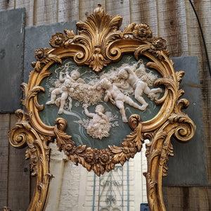 Gold Gilt French Louis Vintage Antique Style Ornate OVERMANTEL Tall Wall Frame Full Length Mirror