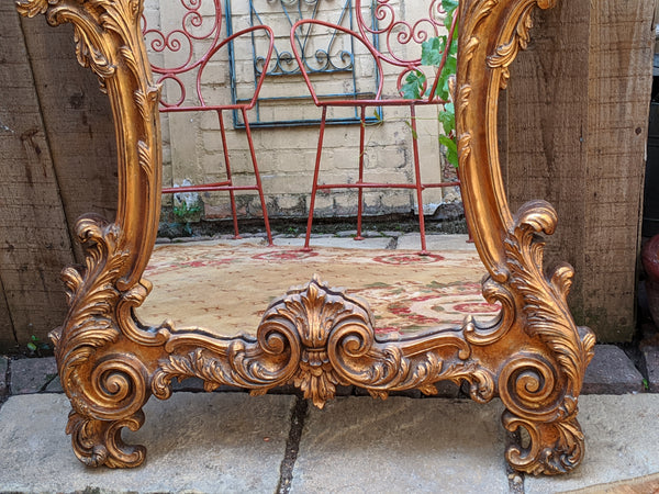 Gold Gilt French Louis Vintage Antique Style Ornate OVERMANTEL Tall Wall Frame Full Length Mirror