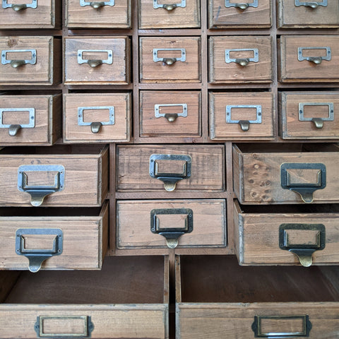 New VINTAGE Retro Rustic Apothecary Industrial 33 Multi Drawer PINE Wood Storage Office Chest Unit