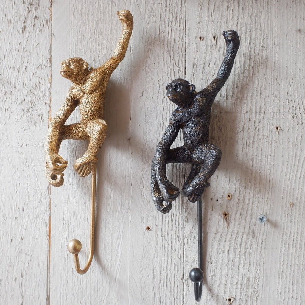 New GOLD Brown Hanging MONKEY Vintage Shabby Chic Metal Rustic Coat To –  Riverside Interiors